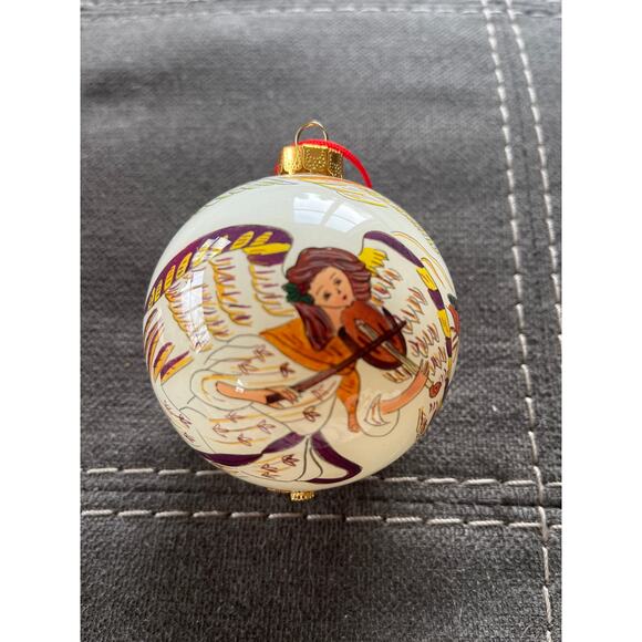 Gorgeous handblown and hand painted Christmas ornament- one of a kind - Picture 2 of 5